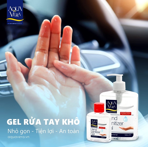 Có glycerin - Gel rửa tay khô AquaVera mềm mịn, không gây nhờn dính 2